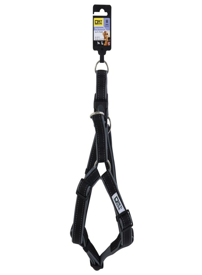 بت زون حزام صدر للكلاب من بيت زون، مقاس كبير للحيوانات الأليفة حتى وزن 70 رطلاً، من 24 إلى 36 بوصة (من 60.96 سم إلى 91.44 سم)، أسود سادة، عبوة من قطعة واحدة - Image 2